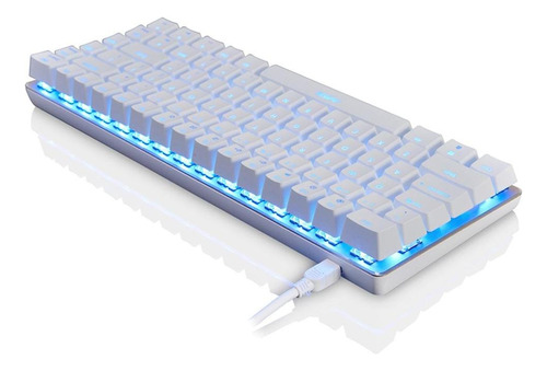 Teclado Gamer Dahab Blanco Iluminacion Azul