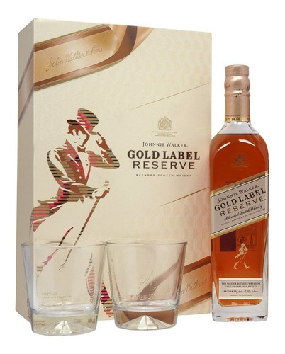 Whisky Johnnie Walker Gold Label Reserve 750ml C/2 Vasos 