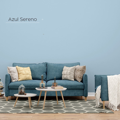 Tinta Acrilica Fosca Externo Interno A Sua Cor 3,6l Cor Azul Sereno