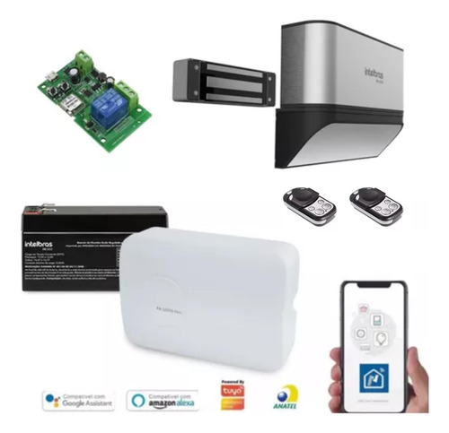 Kit Automatizador Wifi Acesso Via App E Controle C/ Fechadur