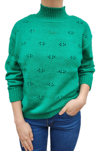 Sweater Lana Media Polera Calado