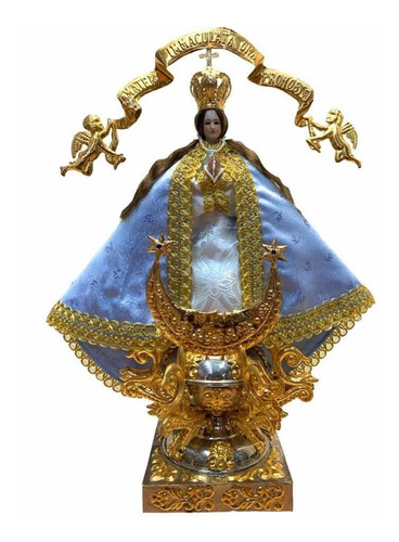 Virgen De San Juan De Los Lagos Talla En Madera Altura 55cm