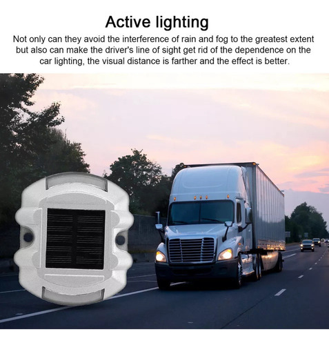 V Luces Solares De Carretera 2 Piezas 6 Led Stud Ground