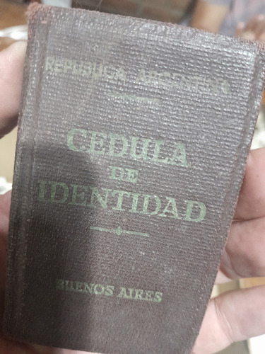 Antigua Cédula De Identidad Bs.as Año 1917