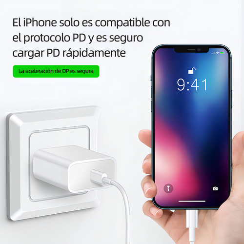 Cargador 20w Carga ACSENTRON Rápida Para Lightning Cable 1m Cargador Carga Rápida 20w Para iPhone 12 13 14 +tipo C Cable