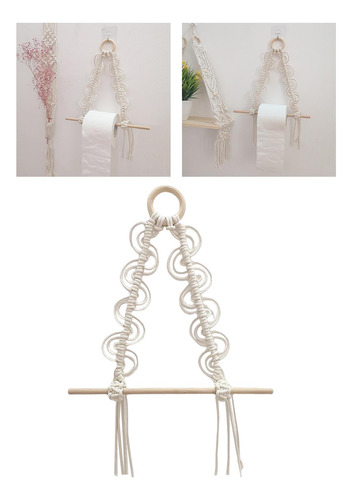 Soporte De Papel Higiénico De Macramé Bohemio, Toallero