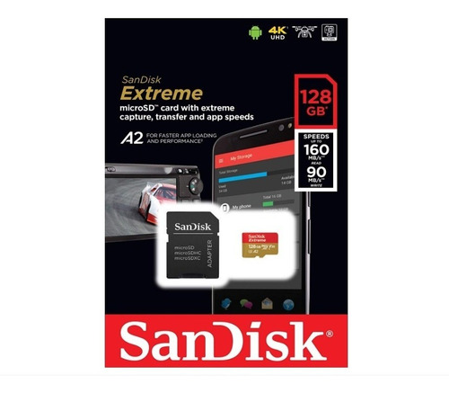 Memoria Micro Sd 64gb Sandisk Extreme Clase10 U3 4k Dron Dji