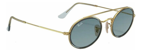Anteojos de Sol Ray-Ban I-Shape Oval Double Bridge Talle Standard Armazón Polished Gold y Lente Blue