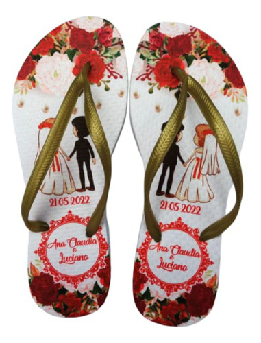 Kit 68 Chinelos Personalizados Para Madrinhas De Casamento