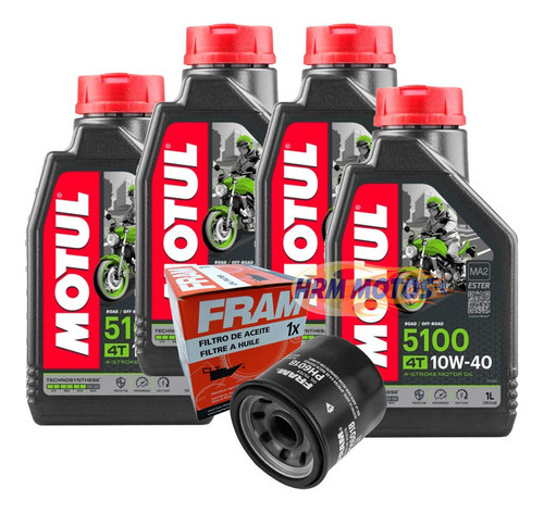 Kit 4 Lts Óleo Motul 5100 10w40 + Filtro Óleo Hayabusa 1300