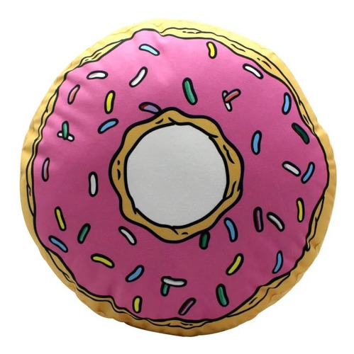 Almofada Homer Simpsons Formato Rosquinha Fofinha Decorativa Cor Amarelo