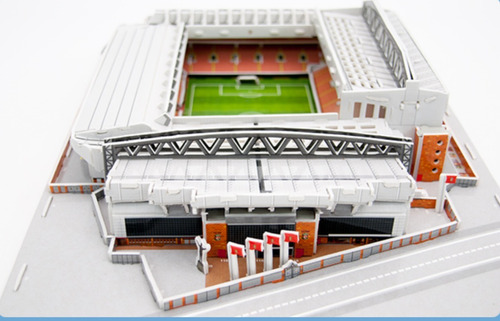 Estadio Anfield 113PCS Georgie Porgy 3D Estadio de Fútbol Puzzles DIY Juguetes de Construcción Conjuntos 