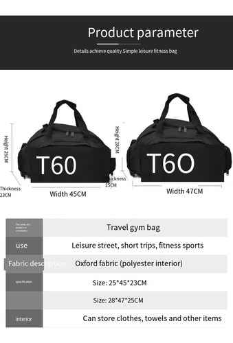 Bolsa De Viaje Portátil Multiusos Para Hacer Ejercicio