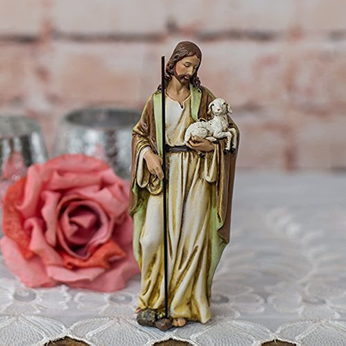 Buen Pastor Romano Jesucristo Con Cordero Estatua De Mesa De