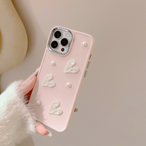 Funda Iphone 13/14/15/16 Pro Y Pro Max - Diseño Pearl Rosa Claro Pearl 13/14