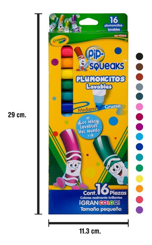 Plumones Crayola Pip Squeaks 16pz Plumoncitos Pequeños