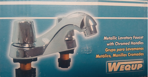 Llave Lavamanos Metalico Doble Manillas Cromadas Marca Wequp