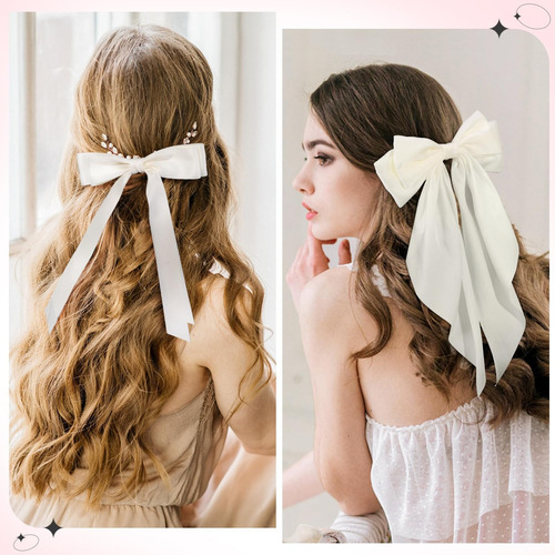 12pcs Moños Lazo Listón Satin Moda Coquette Tendencia. Picky Color Neutral