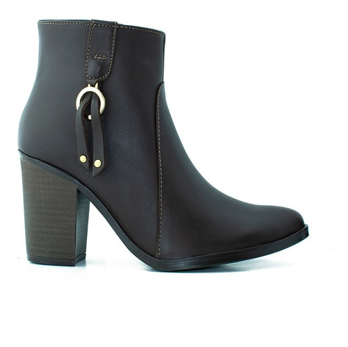 Imagen 2 de 5 de Botin Vaquero De Piel Con Tacón Giusto Para Mujer Mod. 20322