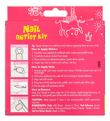 Kit Mini Uñas Postizas Kiss Impress Para Niña Multicolor