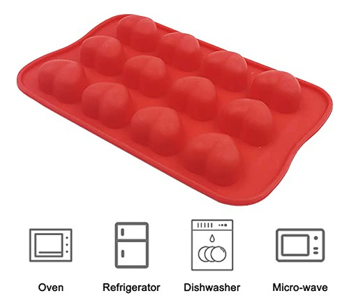 Molde Silicona Corazón, 3 Packs 12 Cavidades - Repostería,