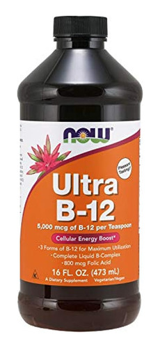 Now Supplements, Ultra B-12, Liquid, 800 Mcg Folic Acid, Cel