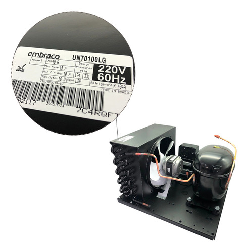 Unidade Condensadora 1 Hp Embraco Nt2180gk Gás R404a 220v
