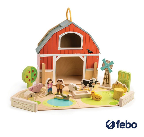 Imagen 5 de 8 de Juguete Granja Pequeña Tender Leaf Toys 18pcs De Madera Febo