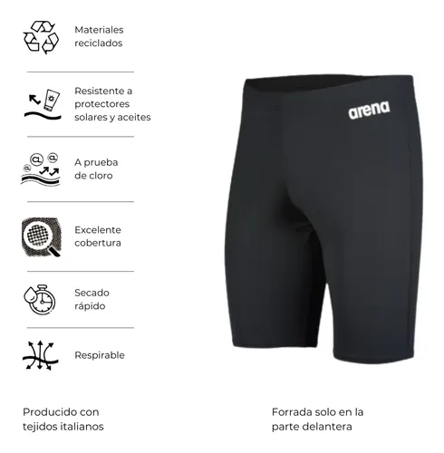 Malla Calza Natacion Arena Hombre Adulto Negro
