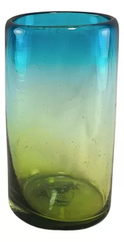 Set de 6 vasos de vidrio reciclado soplado