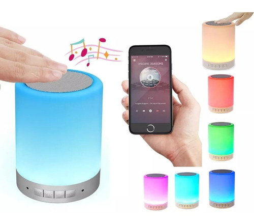 Lampara De Mesa Tactil Led De Colores Con Parlante Bluetooth