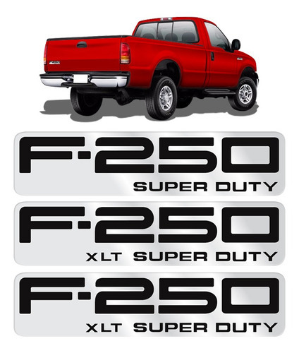 Kit Adesivo Ford F-250 Xlt Super Duty Resinado Cromado