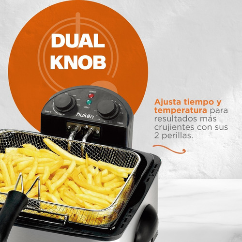 Freidora Aceite Masterchef Mk-df-4ss 4 Lt Doble Canasta Negro 110v