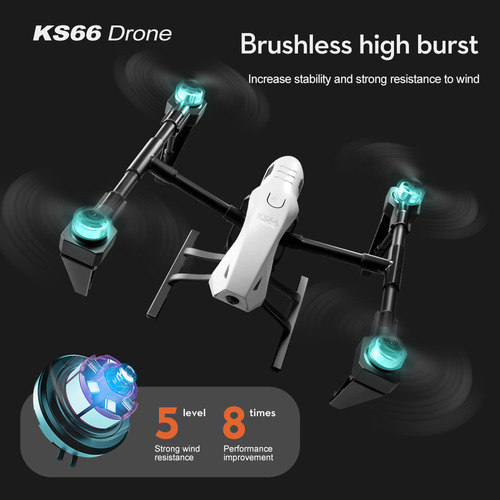 Dron Ks66 Wifi Fpv De 2.4 G Con Cámara 4k Hd, Vuelo Dual De