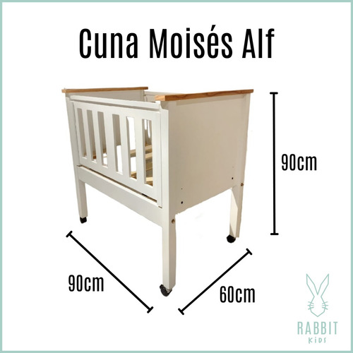 Mini Cuna Colecho Barandas Deslizables + Colchón 50x80 Alf