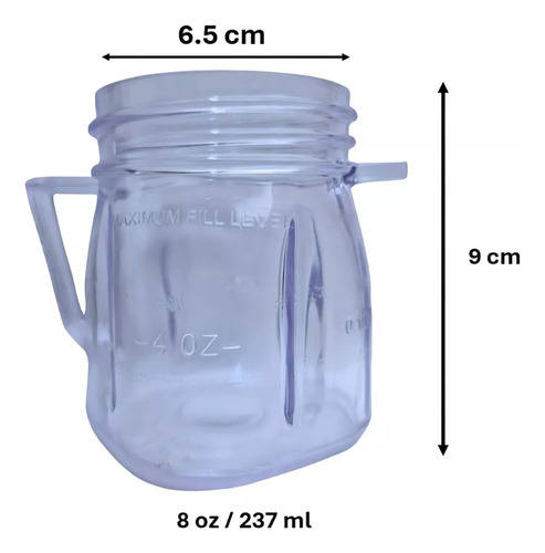 Vaso De Vidrio Clásico Con Tapa Sirve Para Licuadora Oster