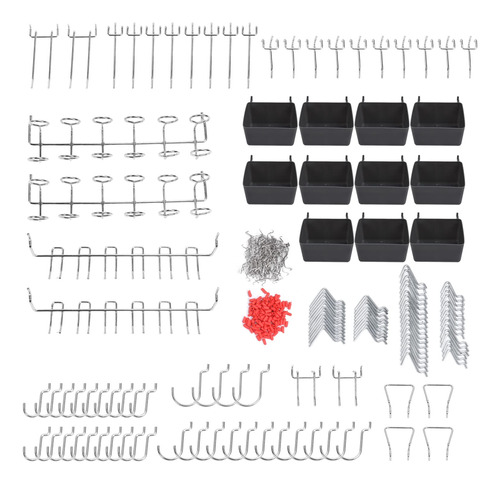 Qstnxb Surtido Gancho Tablero Perforado Kit Acero Inoxidable