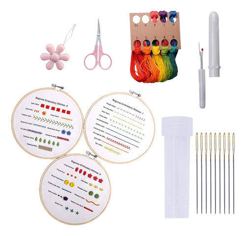 Kit De Bordado Artesanal Para Iniciantes Com Bastidor Kit De