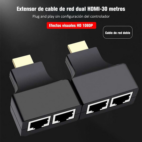Imagen 6 de 8 de Adaptador Extensor Extesion Hdmi 30m Rj45 Cat5e/6 /e /a
