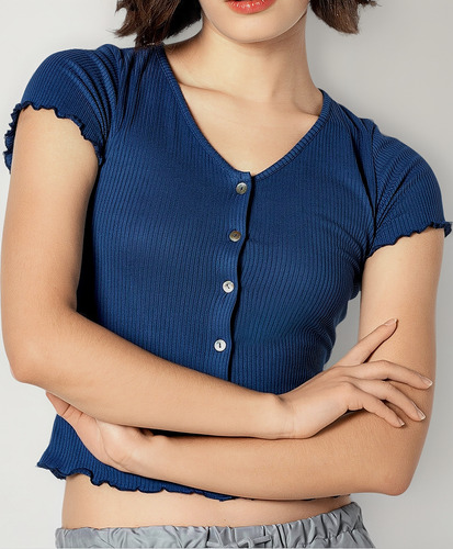 Blusa Casual Dama Tmd Jb583 Rey Botones Cuello V 126-220 T4
