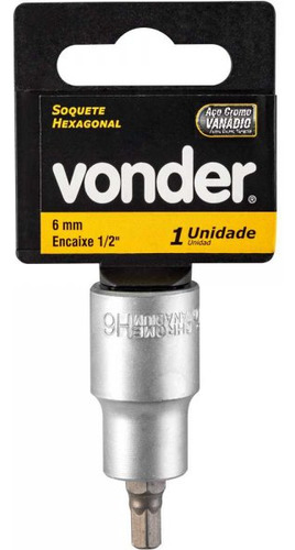 Soquete Hexagonal 6mm Encaixe De 1/2 Vonder