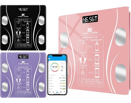 Báscula Baño Electrónica Led Aplicació Inteligentn Bluetooth
