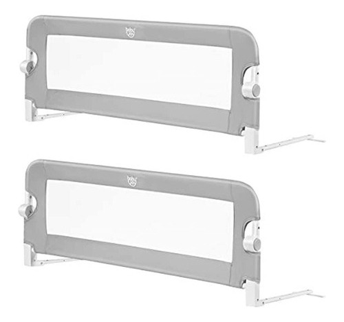 Barandas Protector De Cama De Doble Cara De 2 Unidades Gris