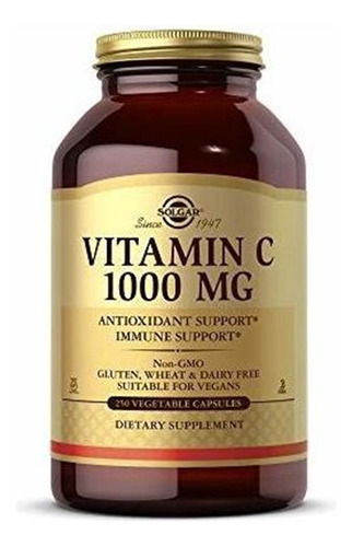 Solgar Vitamina C 1000 Mg, 250 Capsulas Vegetales - Antioxid