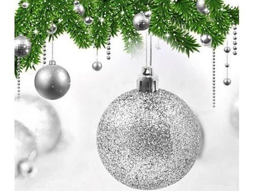 Pack De 12 Esferas Bambalinas Navideñas Adornos Navidad 6cm