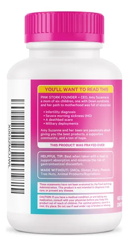 Suplementos De Fertilidad Pink Stork Maca Raíz De 1500 Mg, 6