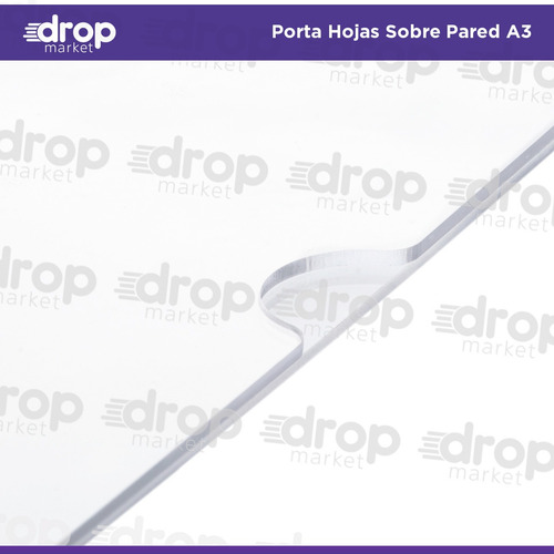Imagen 4 de 10 de Porta Hojas A3 Sobre Pared | Pet Tipo Acrílico | X 1 U.