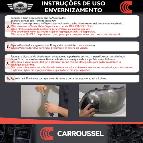Kit Estetica Farois Lanterna Amarelo Fosco Amarelado Prime