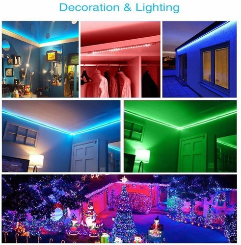 Imagen 4 de 8 de Tira De Luz Led 20 Metros Rgb Kit Para Dormitorio
