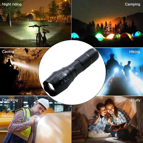 Lanterna De Acampamento Led De Alta Potência Com Zoom E Lâmp